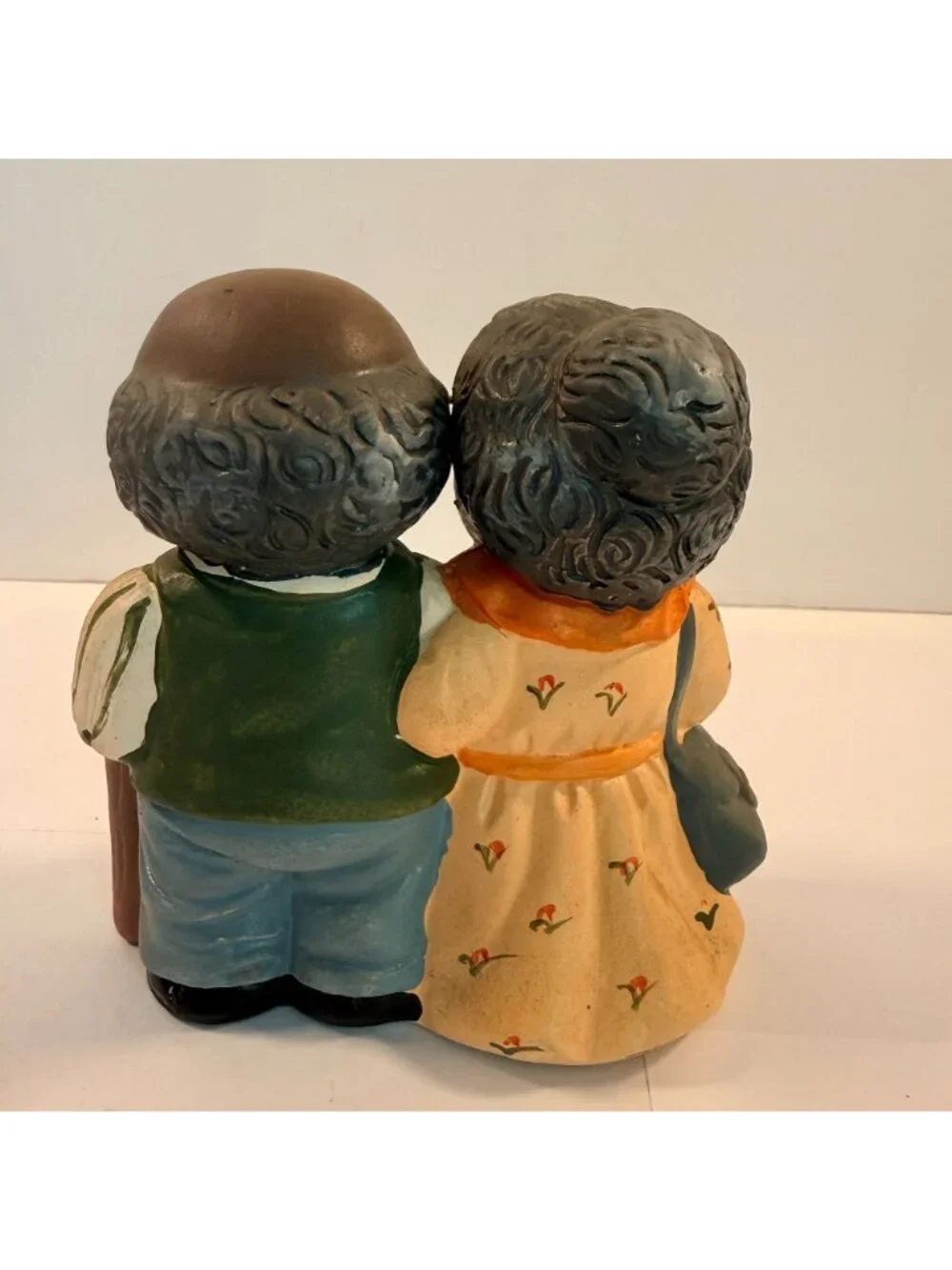 Vintage African American Elderly Couple Cute Old People Man Woman Figurine